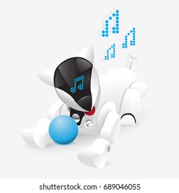 smart robot dog white play