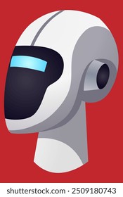 Ilustración vectorial inteligente de la cabeza del robot