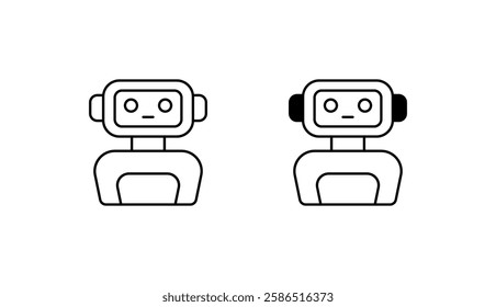 Smart Robot icon design with white background stock illustration