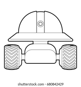 Smart robot icon in outline style isolated on white vector illustration