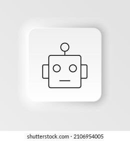 Smart, robot icon - Vector. Artificial intelligence neumorphic style vector icon
