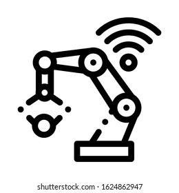 Smart Robot Icon Vector. Outline Smart Robot Sign. Isolated Contour Symbol Illustration