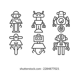 ilustración de línea de iconos de robot inteligente