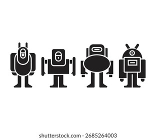 Conjunto de iconos de robot inteligente Ilustración vectorial