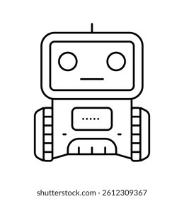 smart robot line icon vector. smart robot sign. isolated contour symbol black illustration