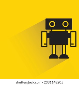 robot inteligente con sombra sobre fondo amarillo
