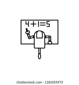 Smart robot, teacher robot concept line icon. Simple element illustration. Smart robot, teacher robot concept outline symbol design from artificial intelligence set on white background