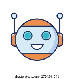 Ilustración vectorial de robots inteligentes para robótica, Tecnología de IA e innovación digital. Icono de Vector de Tecnología de robots para inteligencia artificial, automatización y diseño tecnológico.