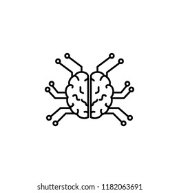 Smart robotic brain icon. Element of artificial intelligence icon for mobile concept and web apps. Thin line Smart robotic brain icon can be used for web and mobile on white background