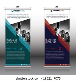 smart roll up banner, modern colors, vector illustration