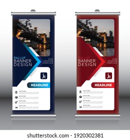 smart roll up banner vector design