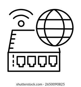 Smart Router Network Editable Stroke Icon