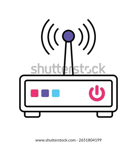 Smart Router Vector Filled outline illustration style icon. EPS 10 file