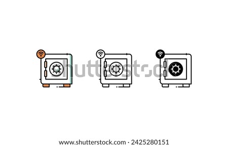 Smart Safe icons vector strock illustration