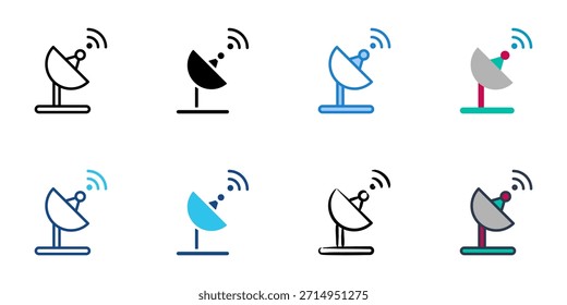 Los iconos satelitales inteligentes establecen una colección de Vector de estilo múltiple. 
