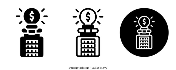 Smart Saving Icon Collection Glyph and Mixed Vector Illustration