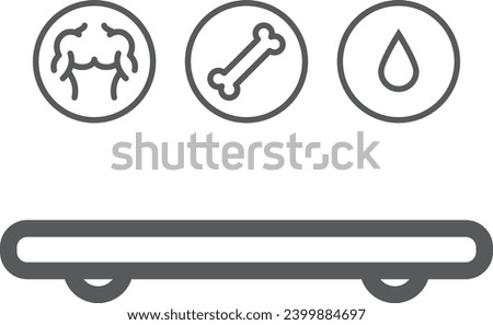 Smart scale weight fat bones water icons. Vector illustration.