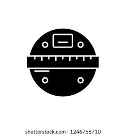 Smart scales black icon, vector sign on isolated background. Smart scales concept symbol, illustration 