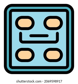 Smart scales device icon. Outline smart scales device vector icon color flat isolated
