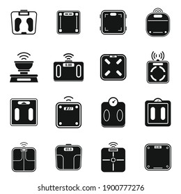 Smart scales icons set. Simple set of smart scales vector icons for web design on white background
