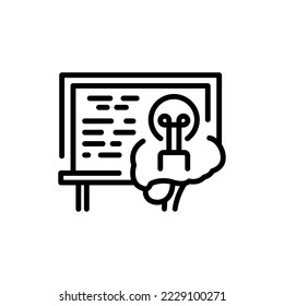 Smart school program сolor line icon. Children learning. Pictogram for web page