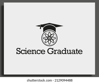 graduación de ciencia inteligente con sombrero para la plantilla de diseño del logo de los estudiantes escolares vector
