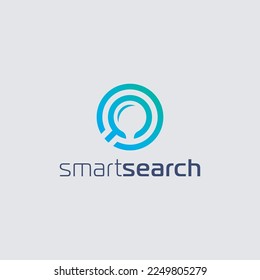 Smart Search Logo and Icon. Playful logo featuring a magnifying glass which is also a smart