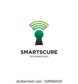 Smart secure logo design symbol vector template