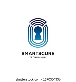 Smart secure logo design symbol vector template