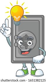 Smart security box closed cartoon character has an idea