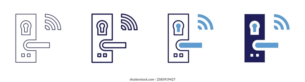 Smart security icon in 4 different styles. Thin Line, Line, Bold Line, Duotone. Duotone style. Editable stroke.