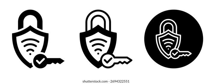 Smart Security Icon Collection Glyph and Mixed Vector Illustration