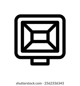 Smart security light. Editable stroke vector icon.