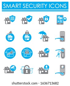 Smart security related icons set on background for graphic and web design. Creative illustration concept symbol for web or mobile app.