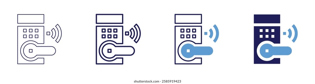 Smart security system icon in 4 different styles. Thin Line, Line, Bold Line, Duotone. Duotone style. Editable stroke.