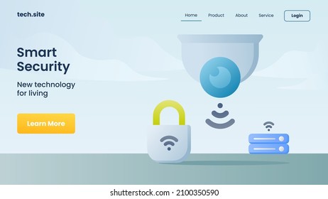 seguridad inteligente para la página principal de inicio de la plantilla de sitio web