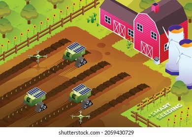Smart Seeding - Isometric Illustration