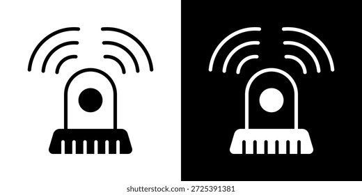 Icono de sensor inteligente de estilo mixto en blanco y negro