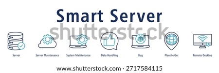 Smart Server banner with icons of Server, Server Maintenance, System Maintenance, Data Handling, Bug, Placeholder and Remote Desktop.