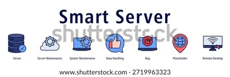 Smart Server banner with icons of Server, Server Maintenance, System Maintenance, Data Handling, Bug, Placeholder and Remote Desktop.