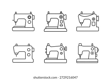 máquina de costura inteligente ícone ilustração vetor de arte de linha
