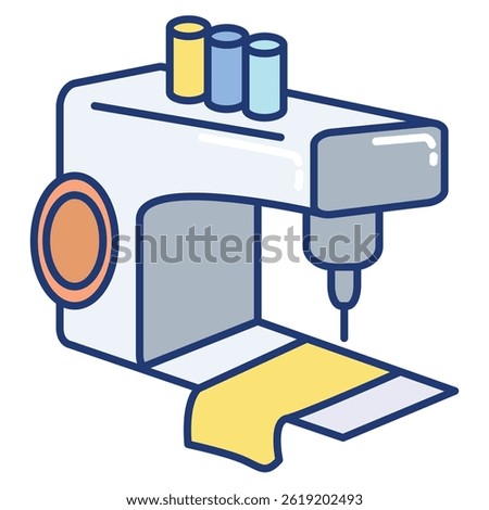 Smart Sewing Machine icon represented by Automatic Sewing Machine Lineal Color style.