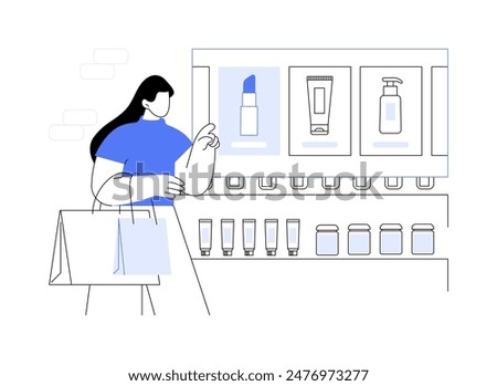 Smart shelves isolated cartoon vector illustrations. Woman choosing goods from smart shelves, trade profession, modern technology in store, retail marketing, digital equipment vector cartoon.