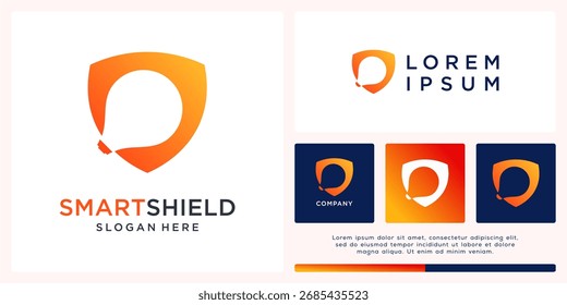 Smart shield logo design template