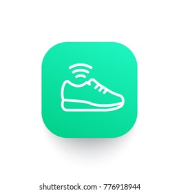 Smart shoe vector line icon