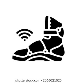 smart shoe wearable glyph icon vector. smart shoe wearable sign. isolated symbol illustration