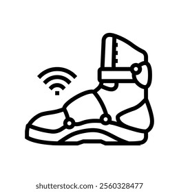 smart shoe wearable line icon vector. smart shoe wearable sign. isolated contour symbol black illustration