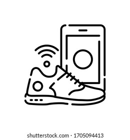 Smart Shoes vector illustration. Technology & Smart Working symbol line icon. 