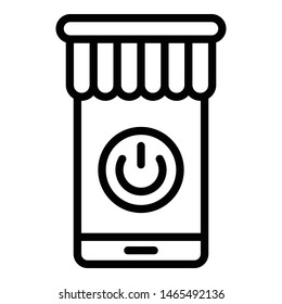 Smart shop icon. Outline smart shop vector icon for web design isolated on white background