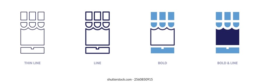 Smart shopping icon in 4 different styles. Thin Line, Line, Bold, and Bold Line. Duotone style. Editable stroke.